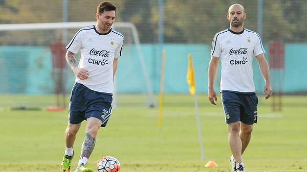 Messi y Mascherano, los capitanes del seleccionado argentino (Télam)