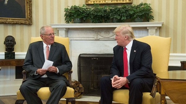 Pedro Pablo Kuczynski, presidente de Perú, fue el primer mandatario latinoamericano con el que se reunió Trump (Foto del 24 de febrero de 2017) (AFP)