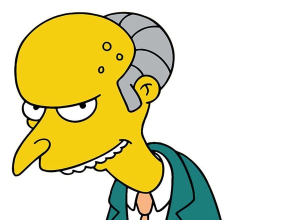 El señor Burns es el jefe de Homero y el villano de los Simpsons. Hoy tendría 150 años (20th Century Fox- Matt Groening)