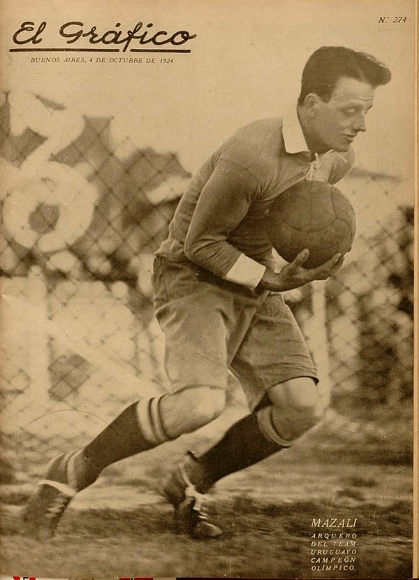 Revista El Gráfico de 1924, cuando Mazali atajó en los Juegos Olímpicos