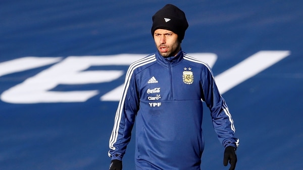 Javier Mascherano durante el entrenamiento que la Selección llevó a cabo en Manchester (Foto: Reuters)