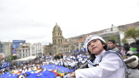 La concentración de la ‘marea azul’ en San Francisco, La Paz.