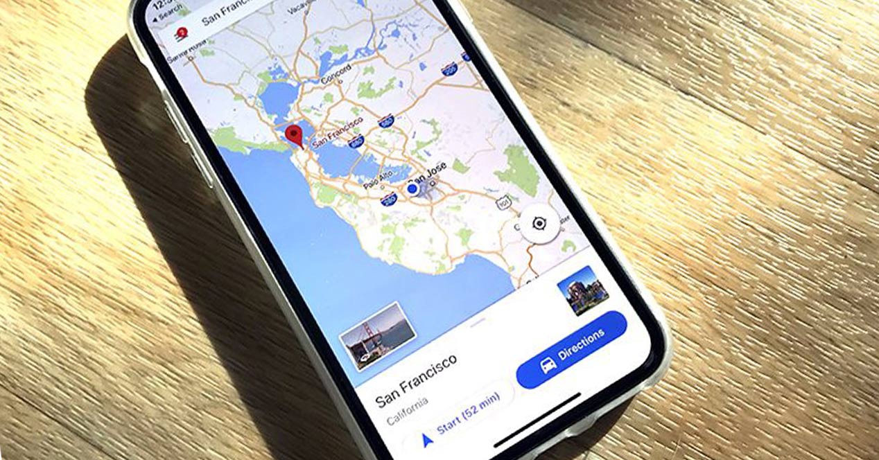 Google Maps para iOS en un iPhone X