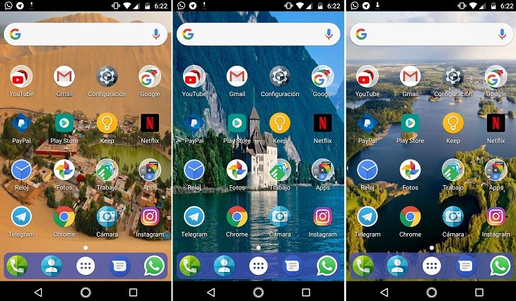 Fondos de pantalla en el smartphone prueba
