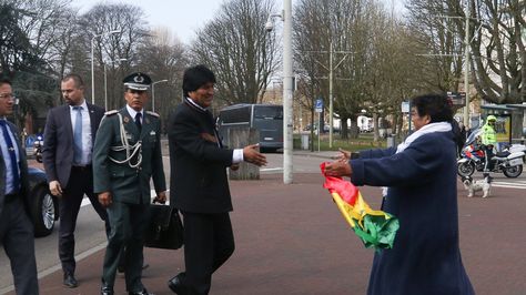 El presidente Evo Morales en La Haya. Foto tomada de la cuenta del presidente Evo Morales