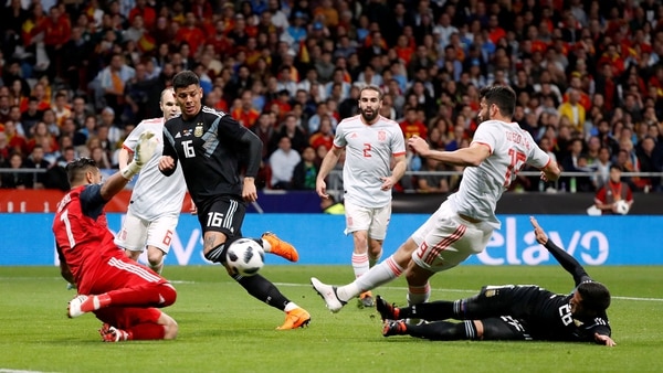 Así definió Diego Costa en el primer gol de España ante la Argentina (Reuters)