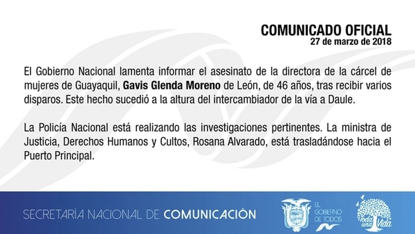 El comunicado del gobierno