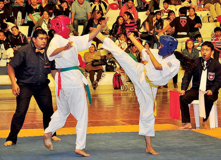 DOS KARATECAS EN UN TORNEO PASADO.
