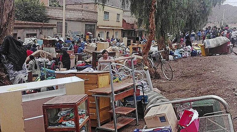 Los daños en Tupiza por la inundación. | AGENCIAS