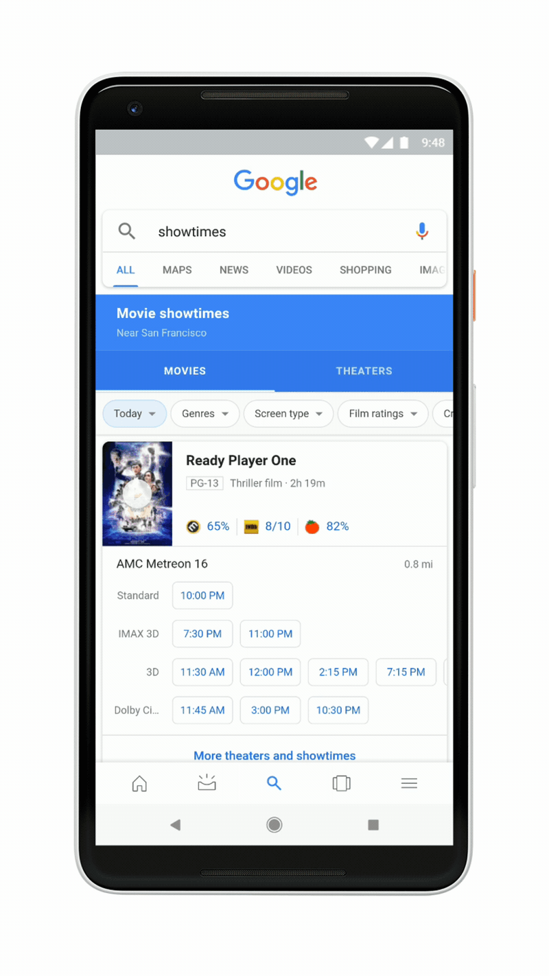Nueva disposición de la información sobre películas y horarios en el cine