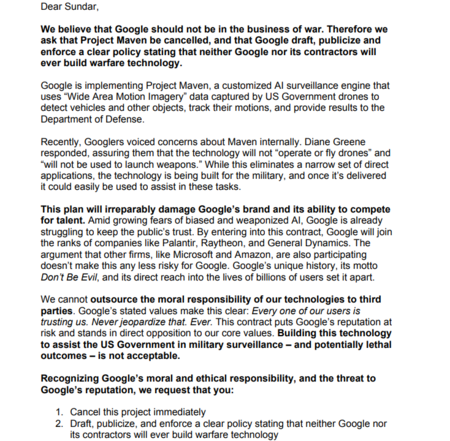 Carta Empleados Google