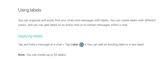 etiquetas whastapp faq