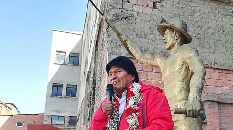 El presidente Evo Morales en el aniversario de la COB. Foto:Ministerio de Comunicación