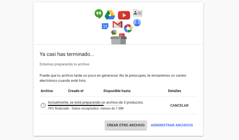 Descargar una copia de todos nuestros datos de Google