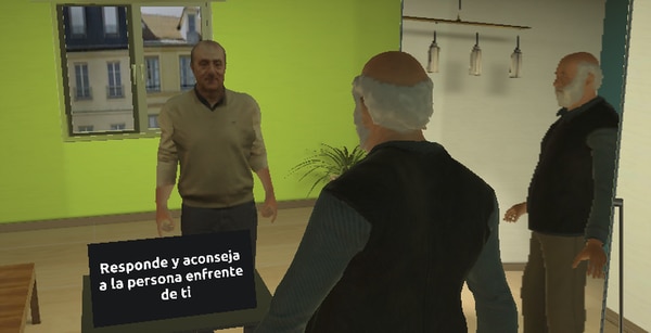 Uno de los programas de realidad virtual desarrollados en Virtual Bodyworks. (melslater.me)