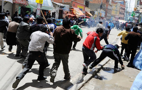 Foto de archivo de un conflicto entre choferes, en La Paz.