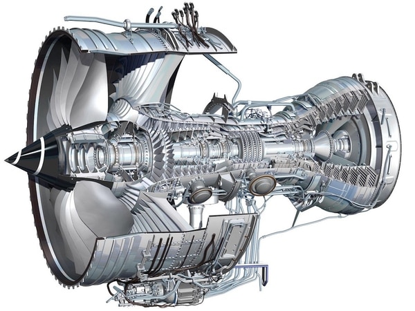 Radiografía de un Trent 1000, encargado no sólo de propulsar a determinados Dreamliner sino también de alimentar una variedad de complejos sistemas que componen a las aeronaves modernas