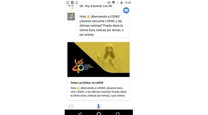 Escuchar LOS40 con Google Assistant