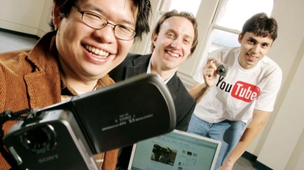 Chad Hurley, Steve Chen y Jawed Karim, los creadores de YouTube