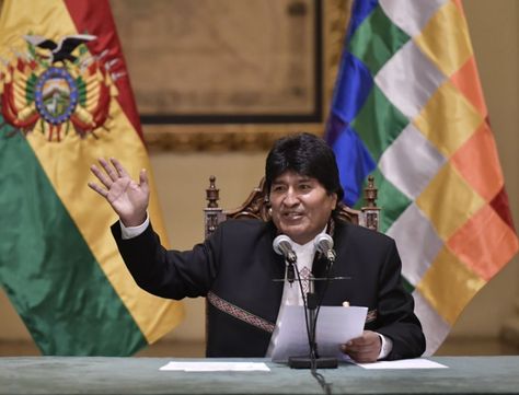 El presidente Evo Morales en la conferencia de prensa de este miércoles en Palacio Quemado.