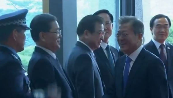 La llegada de Moon Jae-in a la Zona Desmilitarizada