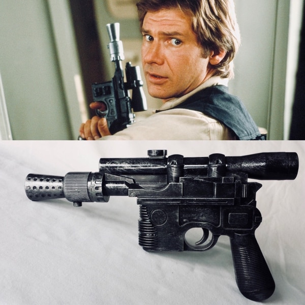 Ford es visto usando el arma láser en numerosas escenas del Retorno del Jedi