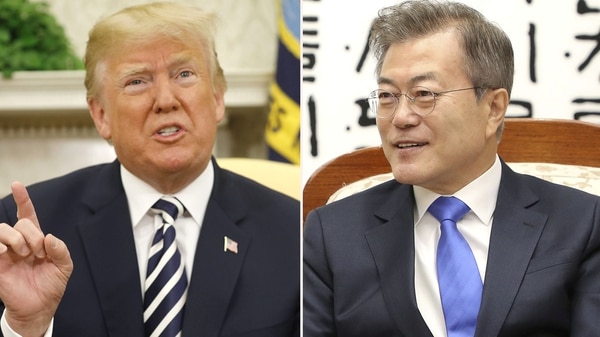 Los presidentes de Estados Unidos y Corea del Sur Donald Trump y Moon Jae-in
