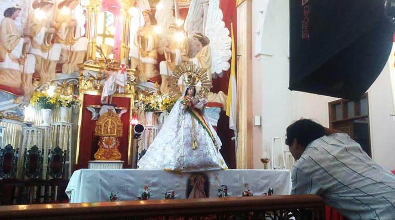 Imagen de la Virgen de Urkupiña, ayer. | Los Tiempos