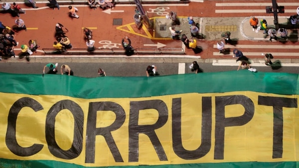 Una manifestación contra la corrupción en San Pablo (Reuters)