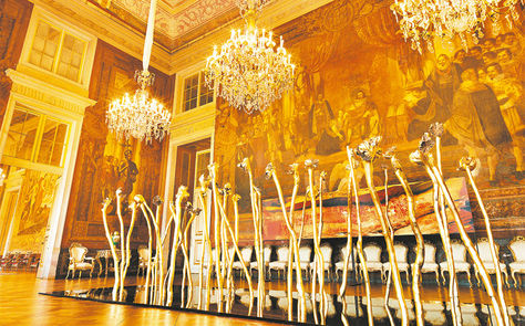 Instalación. ‘Royal love’, en el Palacio de Lisboa, en una muestra que armó en 2017.