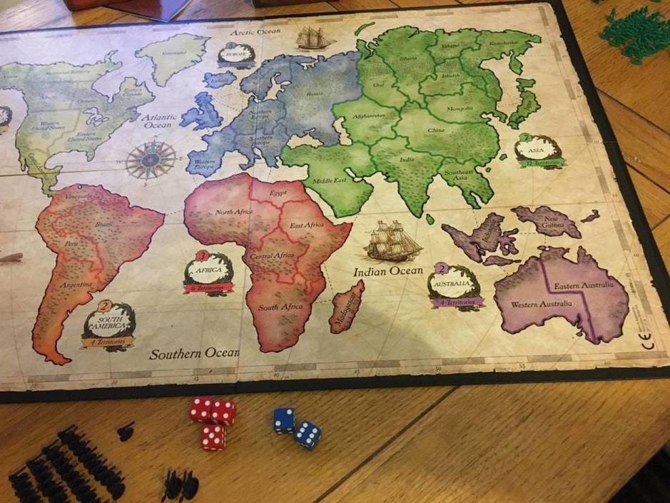 Mapa del Risk... sin Nueva Zelanda (Fuente: Reddit)
