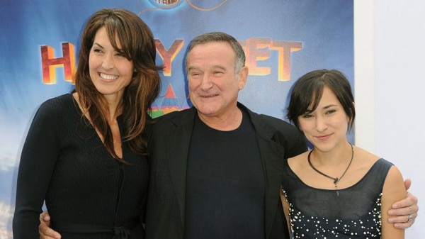 Robin Williams con su esposa e hija Zelda