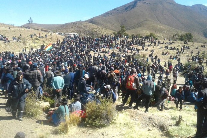 Los campesinos movilizados en la zona de los Cintis. Foto: Gentileza