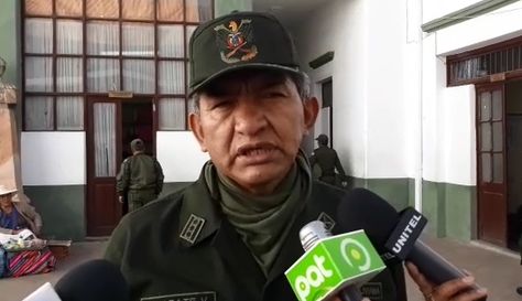 El subcomandante departamental de la Policía en Chuquisaca, Freddy Zárate.