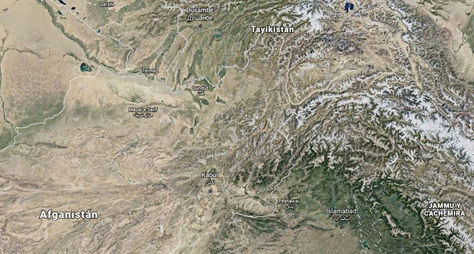 Afganistán. La región donde se registró el terremoto. Foto: Captura Google Earth