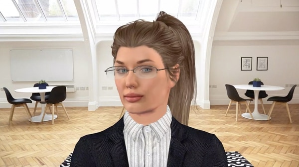 Conocida como “Robot Vera” la reclutadora que utiliza tecnología de inteligencia artificial para realizar entrevistas de trabajo (Cortesía: Robot Vera)