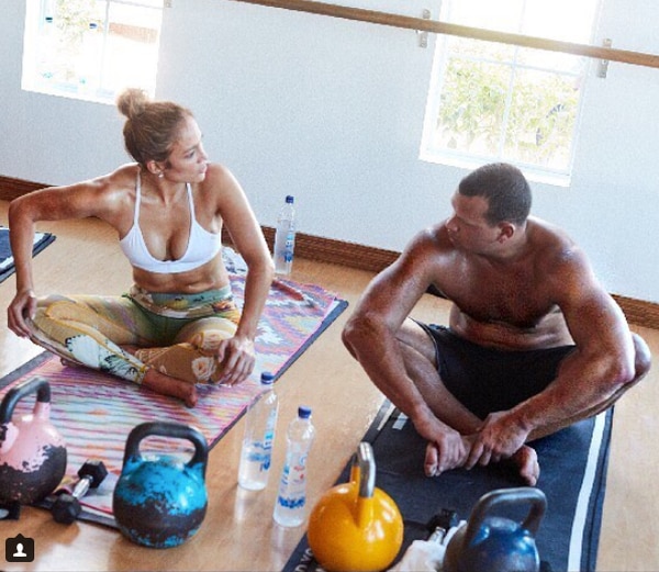 Jennifer Lopez y su novio el beisbolista Alex Rodriguez entrenan juntos y se motivan mutuamente. (Instagram: Jennifer Lopez)