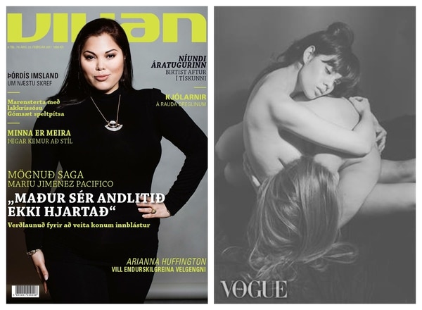 Las portadas de las revistas Vikan y Vogue Italia en las que aparece la modelo colombiana.