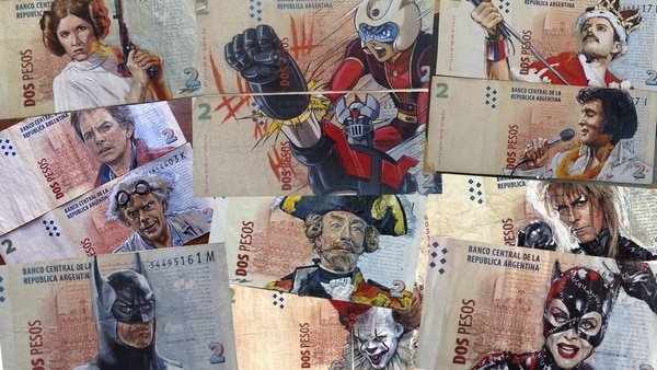 “Art money”, la disciplina con la que Sergio Díaz busca salvar algunos billetes de dos pesos