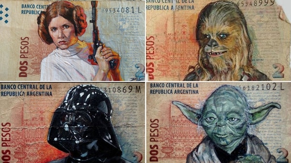 Algunos billetes de la serie Star Wars