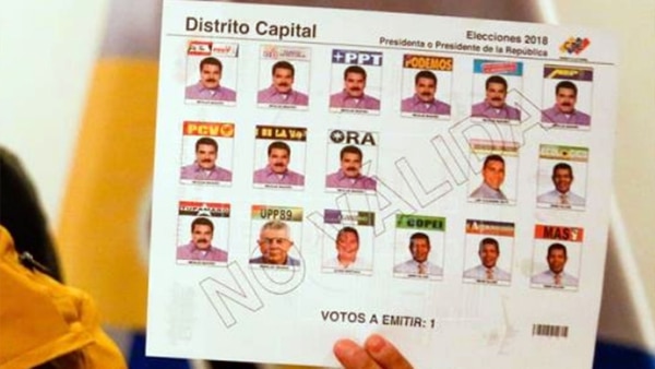 En el tarjetón electoral aparece hasta 10 veces el rostro de Nicolás Maduro (EFE)