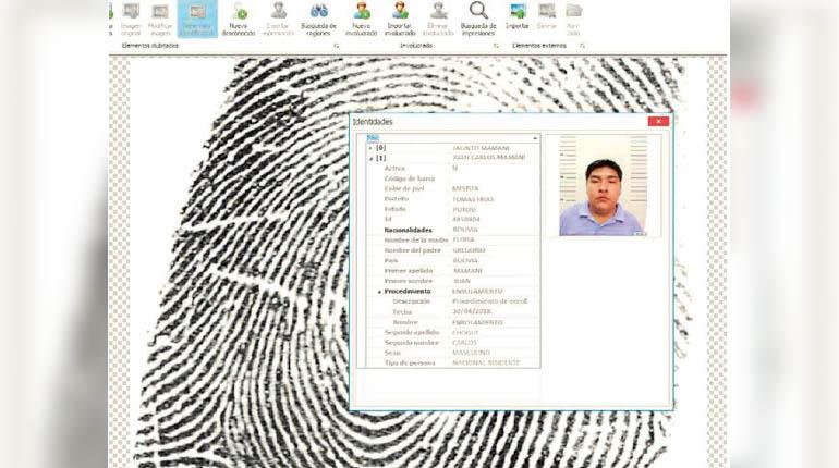 El registro de la huella dactilar de una persona. | Los Tiempos