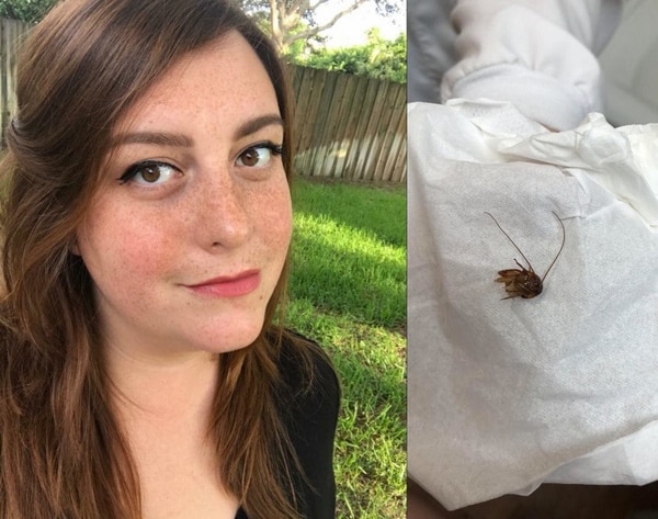 Katie Holley, de 29 años, de Melbourne (Florida) dijo que una cucaracha se le había quedado dentro del oído (Cortesía de Katie Holley)