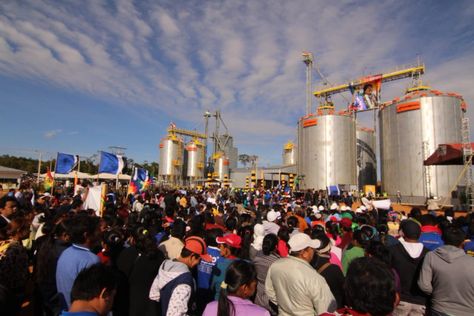 El evento que se organizó en Pando para la entrega de silos.