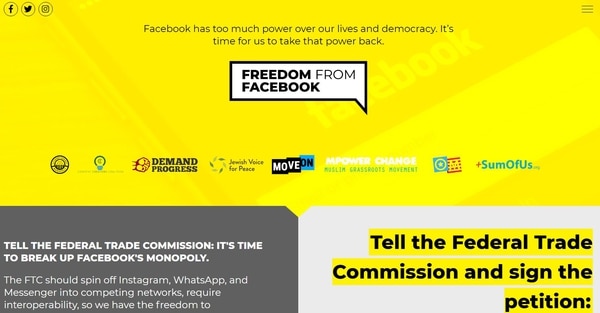 La campaña “Freedom from Facebook”