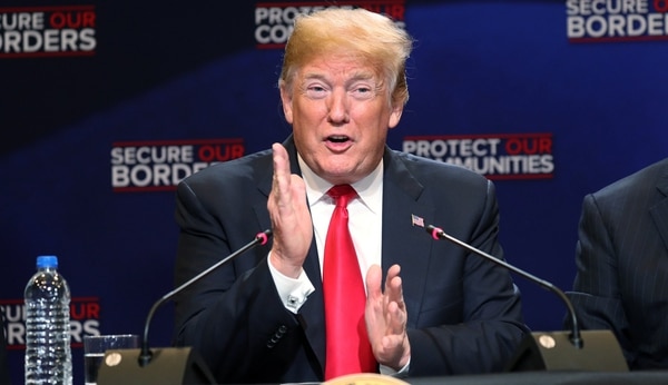 Donald Trump, durante una conferencia sobre inmigración y seguridad nacional (Reuters)