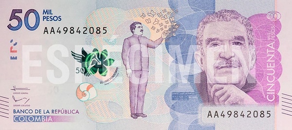 Billete de 50 mil pesos colombianos