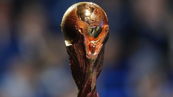 The World Cup trophy is placed on stage during the 2018 soccer World Cup draw in the Kremlin in Moscow, Friday Dec. 1, 2017. (AP Photo/Alexander Zemlianichenko)