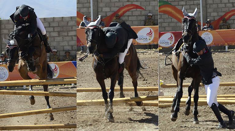 La caída del boliviano Diego Iturralde, en la EMSE, ayer. | José Rocha