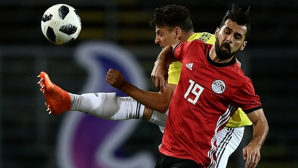 El seleccionado colombiano se mide ante el combinado egipcio en Bérgamo, Italia (AFP)